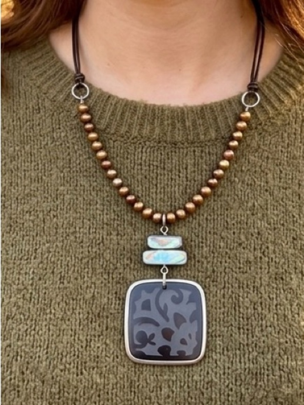 Silpada Bronze Pearl Necklace